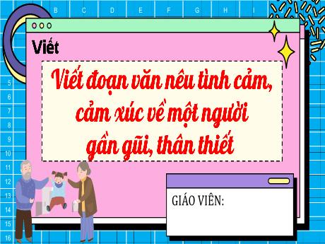 Bài giảng Tiếng Việt Lớp 4 (Kết nối tri thức) - Chủ đề: Sống để yêu thương - Bài 3: Viết đoạn văn nêu tình cảm, cảm xúc về một người gần gũi, thân thiết