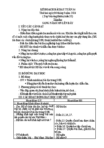 Giáo án các môn Khối 5 - Tuần 34 - Năm học 2023-2024 - Nguyễn Thị Thanh Thủy