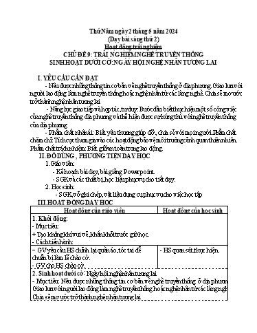 Giáo án các môn Lớp 4 - Tuần 33 - Năm học 2023-2024 - Phan Thị Hương