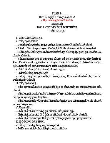 Giáo án các môn Lớp 4 - Tuần 34 - Năm học 2023-2024 - Nguyễn Thị Hồng Thắm