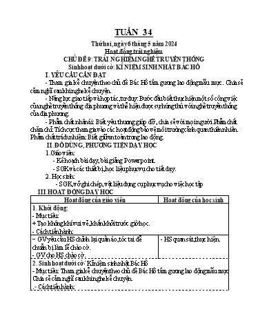 Giáo án các môn Lớp 4 - Tuần 34 - Năm học 2023-2024 - Phan Thị Hương