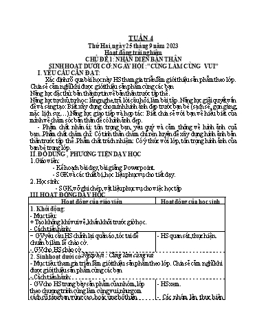 Giáo án các môn Lớp 4 - Tuần 4 - Năm học 2023-2024 - Phan Thị Hương
