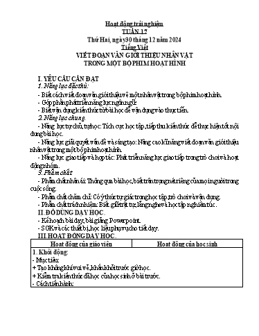 Giáo án các môn Lớp 5 - Tuần 17 - Năm học 2024-2025 - Phan Thị Hiền