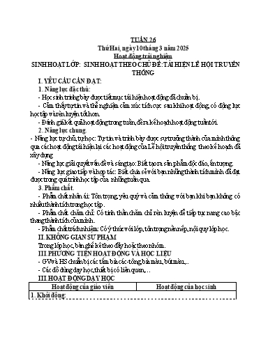 Giáo án các môn Lớp 5 - Tuần 26 - Năm học 2024-2025 - Phan Thị Hiền